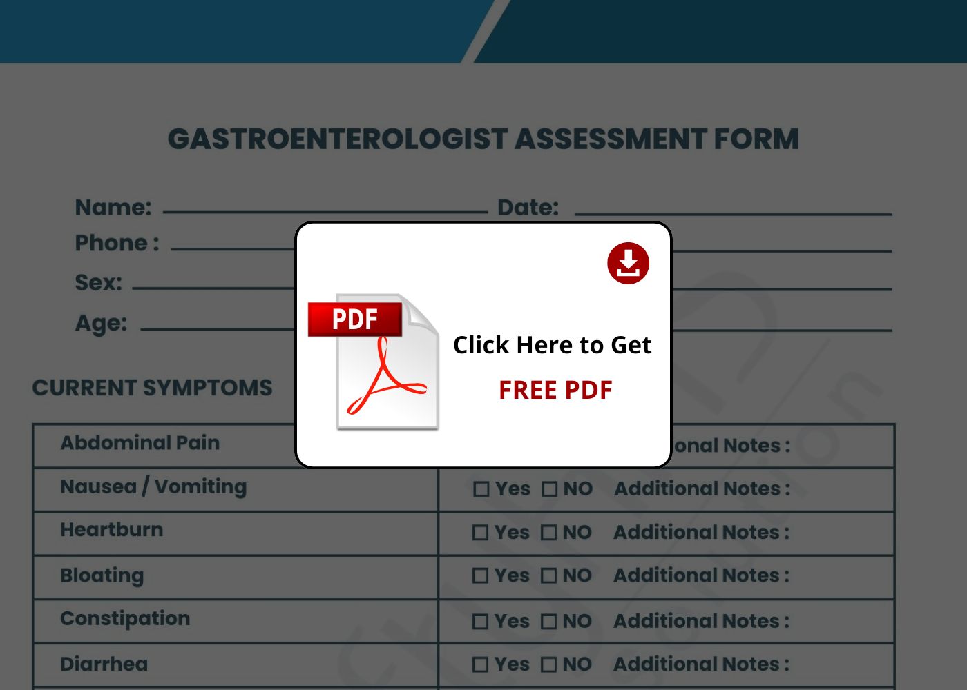 GASTROENTEROLOGIST ASSESSMENT FORM